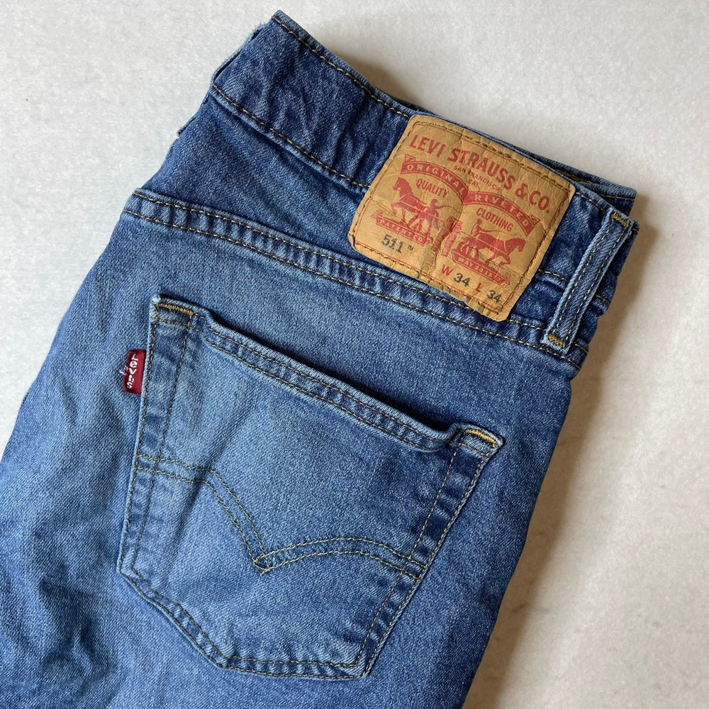 Levi's 511 Slim Fit Jeans‎ Mens W34 L34 Blue Denim Casual Modern Pants